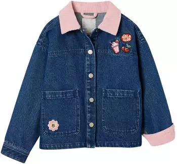 Vertbaudet Jeansjacke mit Samtkragen mittelblau