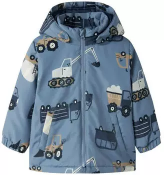 Name It NMMMAX Jacket PA AOP NOOS Übergangsjacke mit abnehmbarer Kapuze (13255204) country blau aop:2 construction