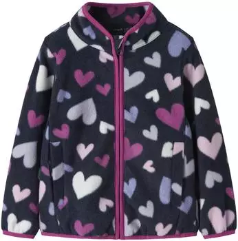 Name It NMFMEEKO Fleecejacke AOP2 navy/pink/rosa/weiß