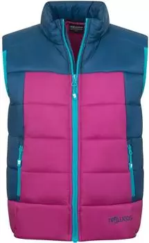 Trollkids Kids Hardanger Weste madeira blue/bright berry/dark turquoise