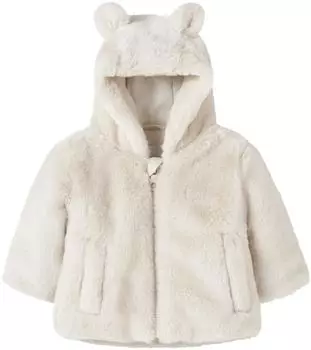 Name It NBFMILA JACKET HOOD PB Kapuzenpl&uuml;schjacke (38811361) kitt/moonbeam