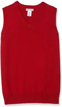 Amazon Essentials Uniform Cotton V-Neck Sweater Vest (AE1893642) rot
