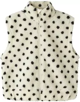 Name It NKFNOLPO Short Teddy Vest Fleece Gilet Regular Fit (13259380) antique weiß