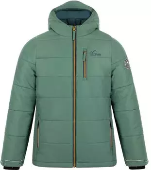 Normani Thermojacke Winterjacke Gefütterte Skijacke Wasserdichte Steppjacke mit Kapuze und Reflektoren grün