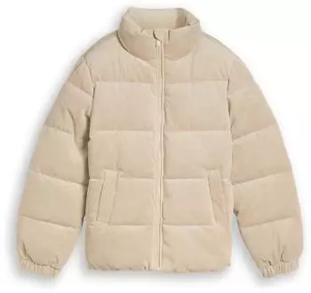 Tom Tailor Cordjacke mit Stehkragen und Reißverschluss beige