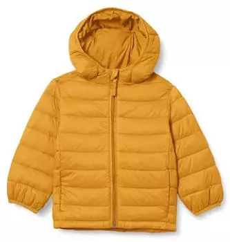 Amazon Essentials Leichte verstaubare Pufferjacke mit Kapuze (B-S17AE10000) hellbraun