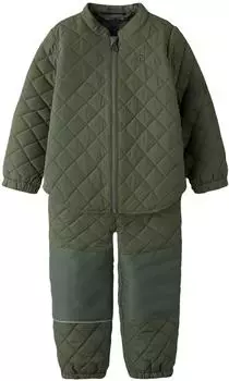 Name It NMNCHILLY QUILT SET FO NOOS Steppjacke Set (2-St) mit passender Hose (13248924) gr&uuml;n