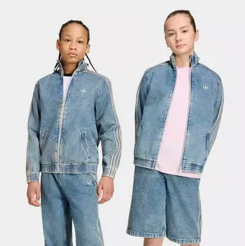 Adidas Firebird Denim Jacke Oversize Worn Blue Denim (KR6530) creme/blue denim
