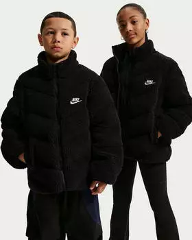 Nike Therma-FIT Loose Puffer Jacket Outdoorjacke aus Teddyfleece (IM4506) black/black/white