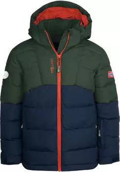 Trollkids Kids Gryllefjord Jacket (365) forest green/navy/flame orange