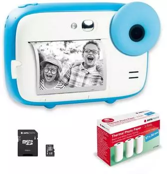 AgfaPhoto Realikids Instant Cam + SD 32GB + Thermopaper Blue