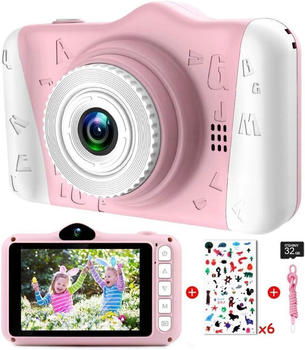 ITSHINY 3,5-Zoll-Gro&szlig;bildschirm Kinderkamera 12MP rosa