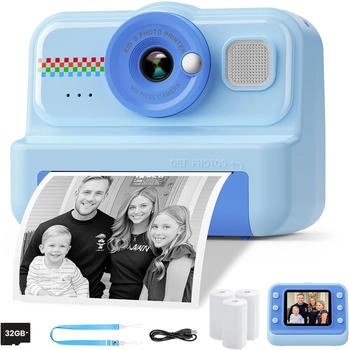 HiMont KC02 Kinder Sofortbildkamera blau