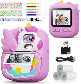 CAMCLID ET Kinder Sofortbildkamera Einhorn lila