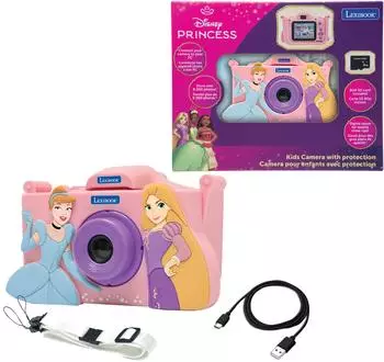 Lexibook Disney Prinzessinnen Kinderkamera mit Schutzgehäuse, rosa (DJ078DP)