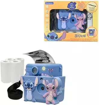 Lexibook Disney Stitch Sofortbildkamera, 3D-Tasche, 32GB microSD (DJ130DZ)