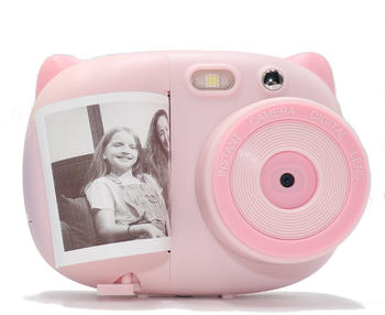 Amköv Instant Print Digital Camera 15MP Bundle rosa