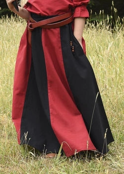 Battle-Merchant Mittelalter-Rock Lucia weit ausgestellt schwarz rot