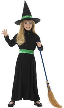 Smiffy's Böse-Hexe-Kostüm schwarz Kleid und Hut