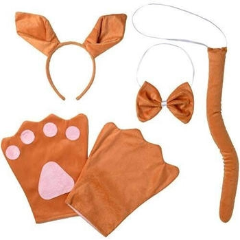 Dress for Fun Känguru Tier Kostüm Zubehör Set 4-tlg