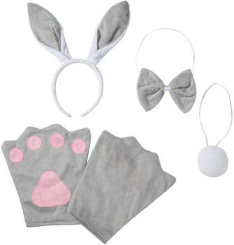 Dress for Fun Kostüm-Zubehör-Set Hase Häschen 4-tlg
