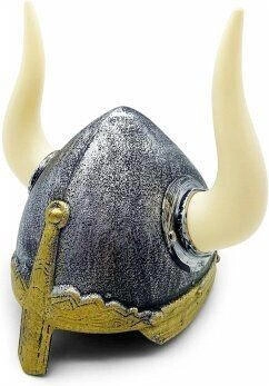 BestSaller Kinder-Ritterhelm Wikinger silber gold Kunststoff abnehmbaren Hörnern