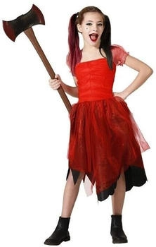 Atosa Harlequin Kostüm rot Karneval Halloween Set Mädchen