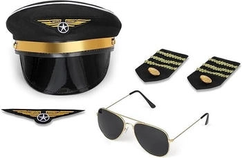 Dress Up America Pilotenkostüm-Set Airline-Piloten-Verkleidungs-Zubehör-Set