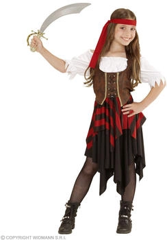 Widmann Piraten-Kleid Korsett Kopfband Kostüm