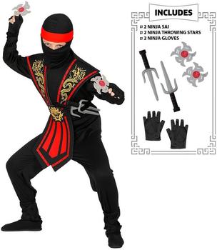 Widmann Kinderkost&uuml;m Ninja Waffenset schwarz rot