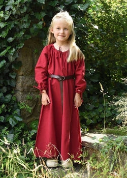 Battle-Merchant Ritter-Kostüm Kinder Mittelalterkleid Unterkleid Ana rot