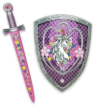 Liontouch Einhorn-Prinzessinnen-Set Mittelalterliches Spielzeugschwert -schild Edelsteine 1234567