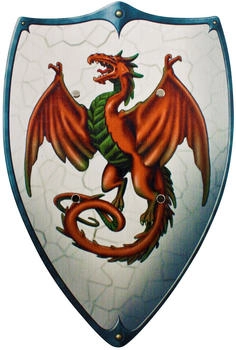 BestSaller Ritterschild 'Dragon' Holz 49 x cm mehrfarbig