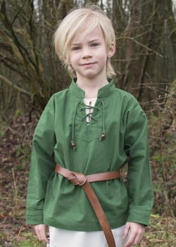 Battle-Merchant Mittelalterhemd Kinder Colin langärmlig grün