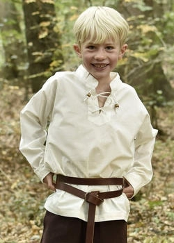 Battle-Merchant Ritter-Kostüm Kinder Mittelalter-Hemd Colin natur