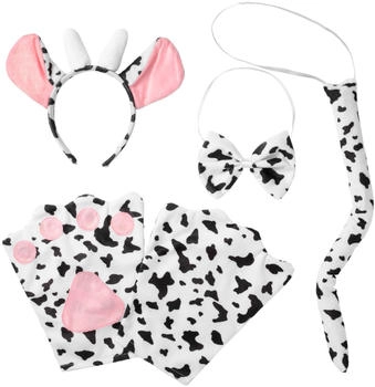 Dress for Fun Kostüm-Zubehör-Set Kuh Milchkuh 4-tlg