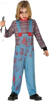 Fiestas Guirca Mörderische-Puppe Kinderkostüm blau rot