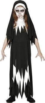 Fiestas Guirca Zombie-Nonne Mädchenkostüm schwarz weiß