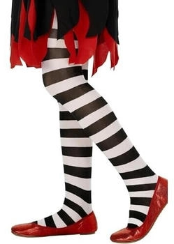 Smiffy's Strumpfhose schwarz weiß gestreift