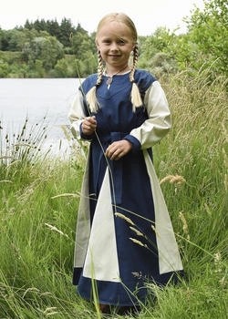 Battle-Merchant Kinder-Wikingerkleid Solveig blau natur