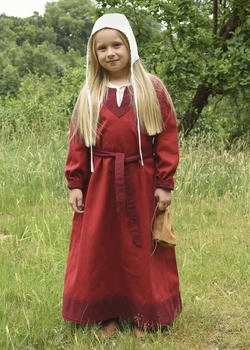 Battle-Merchant Wikingerkleid Solveig langarm rot weinrot