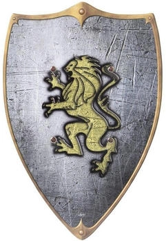 Holzspielerei Baumgartner ritterschild löwe gold