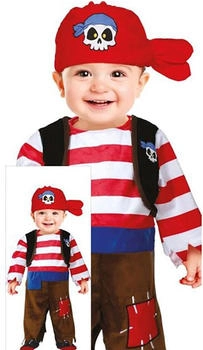 Fiestas Guirca Baby Kostüm rot weiß Streifen Totenkopf
