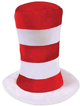 Bristol Novelty Ltd Zylinder gestreift rot weiß BH598
