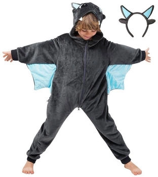 Corimori Spark der Drache Kinder Onesie Jumpsuit Kostüm grau