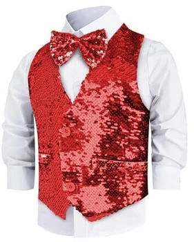 Dress Up America Pailletten Weste Fliege Funkelnd