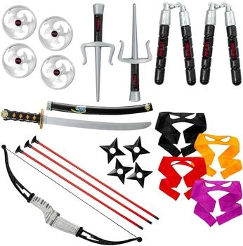 Dress Up America Ninja-Waffen-Set Katana Pfeil Bogen Augenmasken