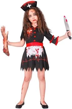 Widmann Kinderkostüm Zombie Krankenschwester Kleid Kopfschmuck