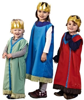 Betzold Krippenspiel-Kostüme, 3er-Set blau/gelb/rot/grün