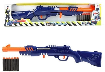 TOI-TOYS Police Gewehr mit 6 Schaumstoffpfeilen blau